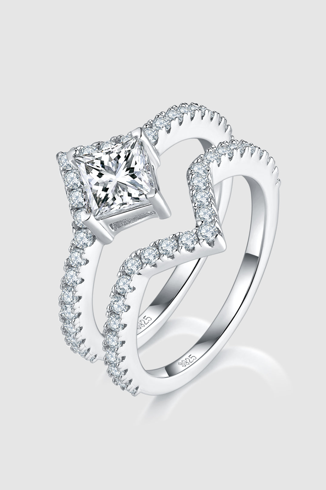 Aura Stylo - 1 Carat Moissanite 925 Sterling Silver Double Layered Ring